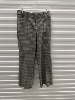 LIFT Curvy High Waist Plaid Trousers - Neutral Glen Check Size 6